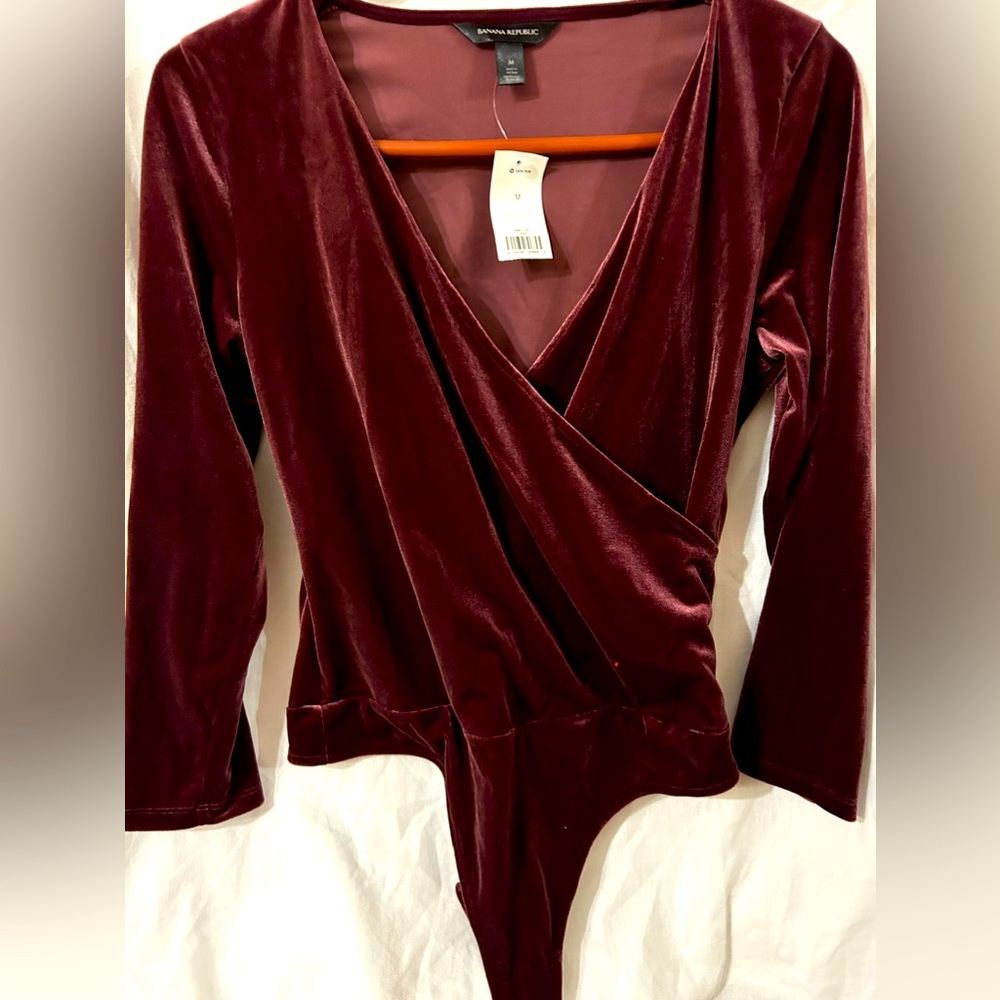 NWT Banana Republic velour bodysuit